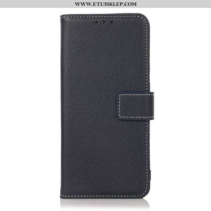 Etui Folio do Oppo A16 / A16s Szwy Liczi Z Efektem Skóry